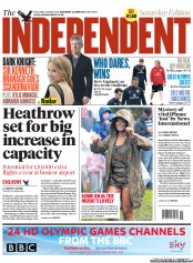 The Independent (UK) Newspaper Front Page for 23 June 2012