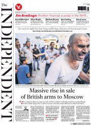 The Independent Newspaper Front Page (UK) for 23 July 2014