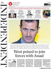 The Independent (UK) Newspaper Front Page for 23 August 2014