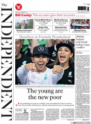 The Independent (UK) Newspaper Front Page for 24 November 2014