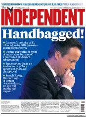 The Independent (UK) Newspaper Front Page for 24 January 2013