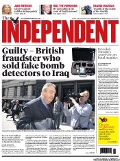 The Independent Newspaper Front Page (UK) for 24 April 2013