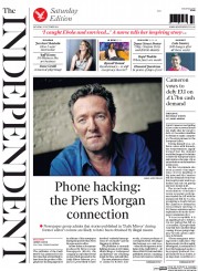 The Independent Newspaper Front Page (UK) for 25 October 2014