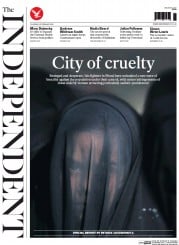 The Independent (UK) Newspaper Front Page for 25 February 2016