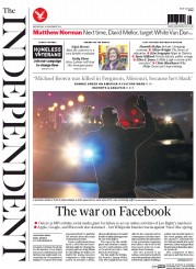 The Independent (UK) Newspaper Front Page for 26 November 2014