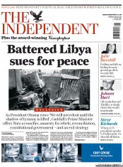 The Independent (UK) Newspaper Front Page for 26 May 2011