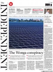 The Independent (UK) Newspaper Front Page for 26 June 2014