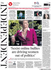 The Independent (UK) Newspaper Front Page for 26 September 2015