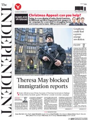 The Independent Newspaper Front Page (UK) for 27 November 2014