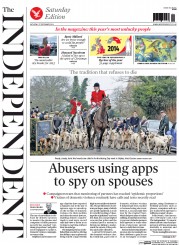 The Independent Newspaper Front Page (UK) for 27 December 2014