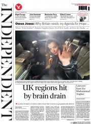 The Independent Newspaper Front Page (UK) for 27 January 2014