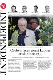 The Independent (UK) Newspaper Front Page for 27 June 2016