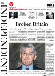 The Independent Newspaper Front Page (UK) for 28 November 2014