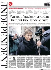 The Independent Newspaper Front Page (UK) for 28 January 2015