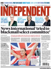 The Independent (UK) Newspaper Front Page for 28 May 2012