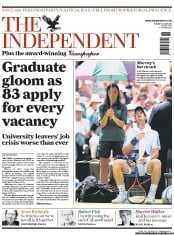 The Independent Newspaper Front Page (UK) for 28 June 2011
