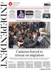 The Independent (UK) Newspaper Front Page for 29 November 2014