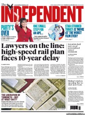 The Independent (UK) Newspaper Front Page for 29 January 2013