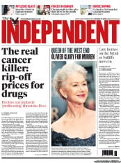 The Independent Newspaper Front Page (UK) for 29 April 2013