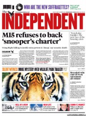 The Independent (UK) Newspaper Front Page for 29 May 2013