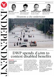 The Independent (UK) Newspaper Front Page for 29 August 2017
