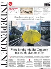 The Independent (UK) Newspaper Front Page for 2 October 2014