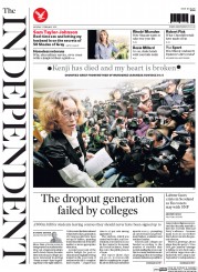 The Independent (UK) Newspaper Front Page for 2 February 2015
