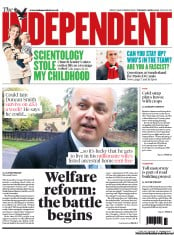 The Independent (UK) Newspaper Front Page for 2 April 2013
