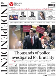 The Independent (UK) Newspaper Front Page for 2 May 2015