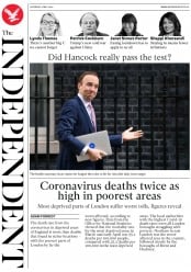 The Independent (UK) Newspaper Front Page for 2 May 2020