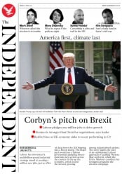 The Independent (UK) Newspaper Front Page for 2 June 2017