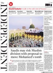 The Independent (UK) Newspaper Front Page for 2 September 2014