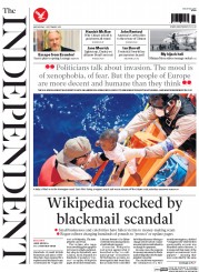 The Independent Newspaper Front Page (UK) for 2 September 2015