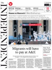 The Independent (UK) Newspaper Front Page for 30 December 2013