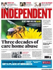 The Independent (UK) Newspaper Front Page for 30 April 2013