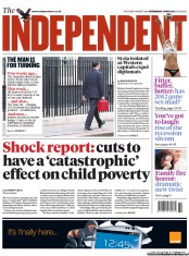 The Independent (UK) Newspaper Front Page for 30 May 2012