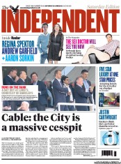 The Independent (UK) Newspaper Front Page for 30 June 2012
