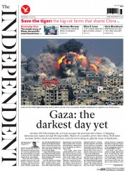 The Independent Newspaper Front Page (UK) for 30 July 2014