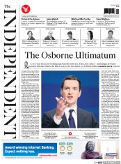 The Independent (UK) Newspaper Front Page for 30 September 2014