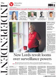 The Independent (UK) Newspaper Front Page for 31 October 2015