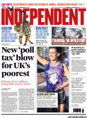 The Independent (UK) Newspaper Front Page for 31 January 2013