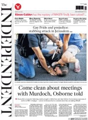 The Independent (UK) Newspaper Front Page for 31 July 2015
