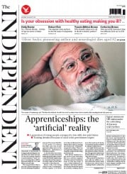 The Independent Newspaper Front Page (UK) for 31 August 2015