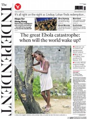 The Independent (UK) Newspaper Front Page for 3 October 2014