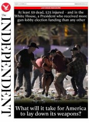 The Independent (UK) Newspaper Front Page for 3 October 2017