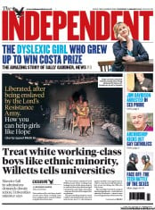 The Independent Newspaper Front Page (UK) for 3 January 2013