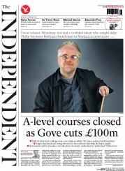 The Independent Newspaper Front Page (UK) for 3 February 2014