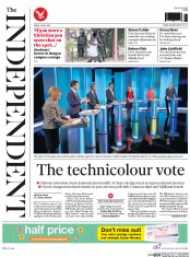 The Independent (UK) Newspaper Front Page for 3 April 2015