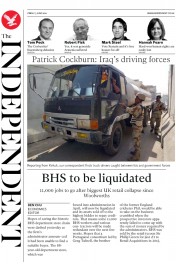The Independent (UK) Newspaper Front Page for 3 June 2016