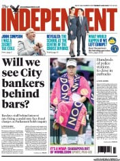 The Independent (UK) Newspaper Front Page for 3 July 2012